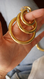 Kalın Gold Halka Küpe