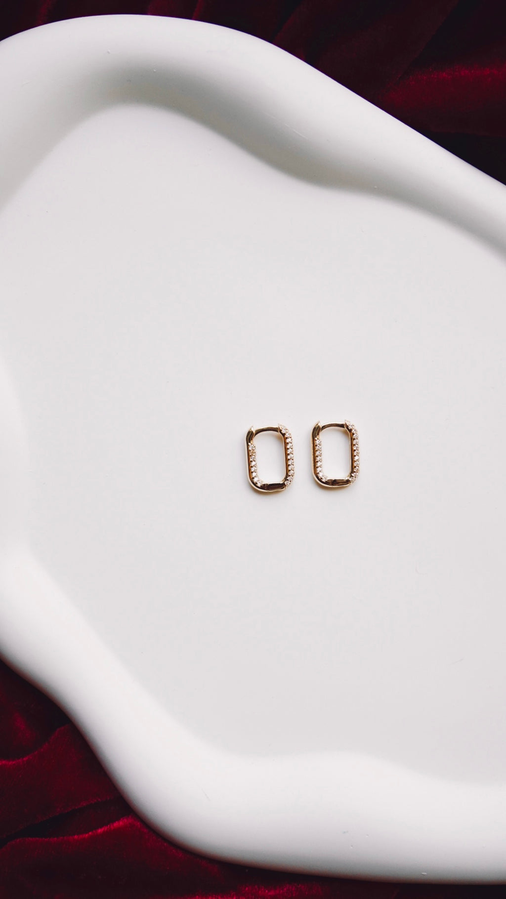 Taşlı Basic Küpe - 14k Gold
