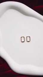 Taşlı Basic Küpe - 14k Gold