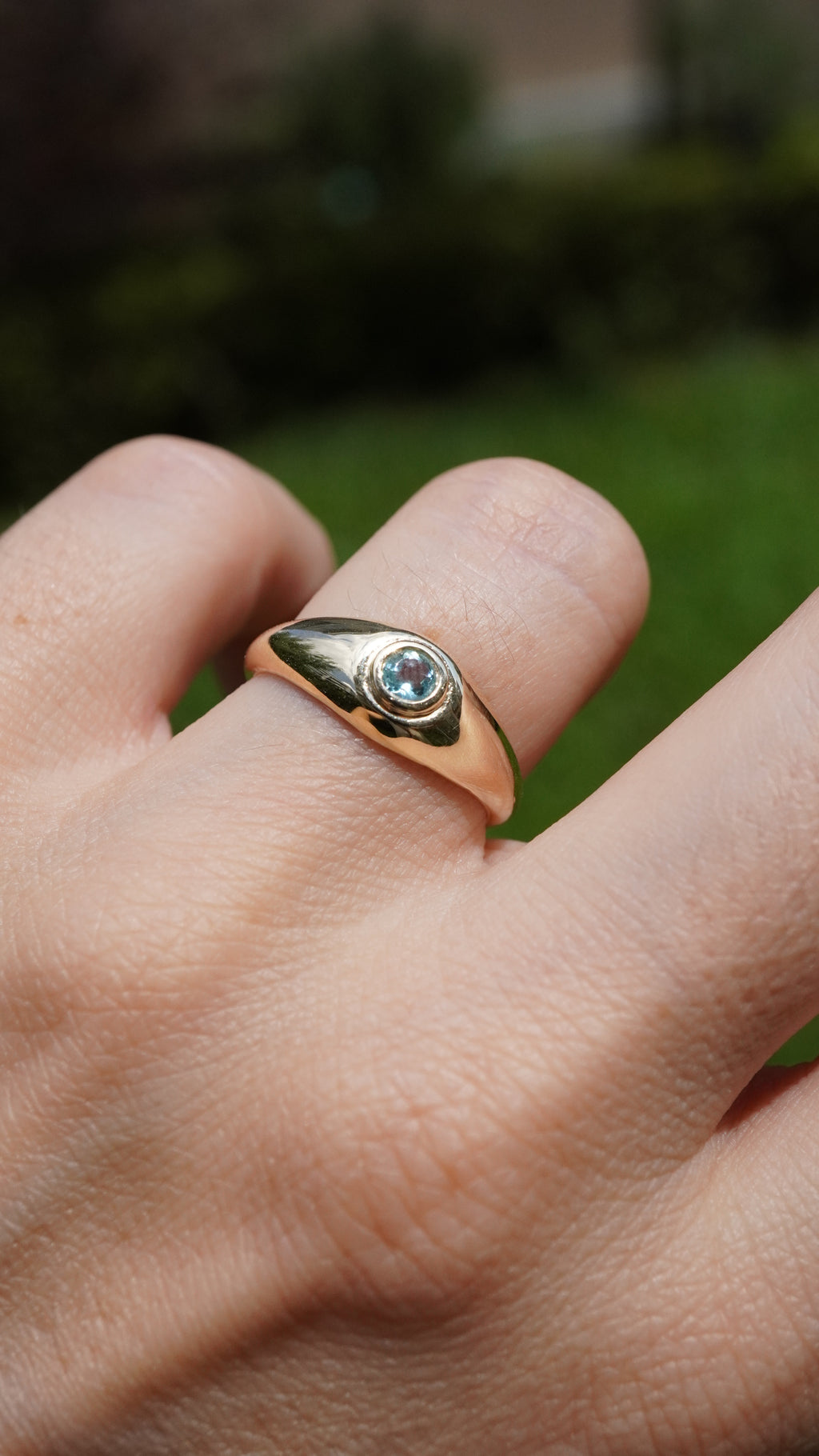 Aqua Yüzük - 14k Gold