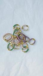 Taşlı Oval Küpe