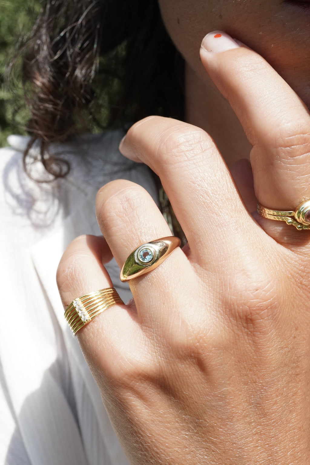 Aqua Yüzük - 14k Gold