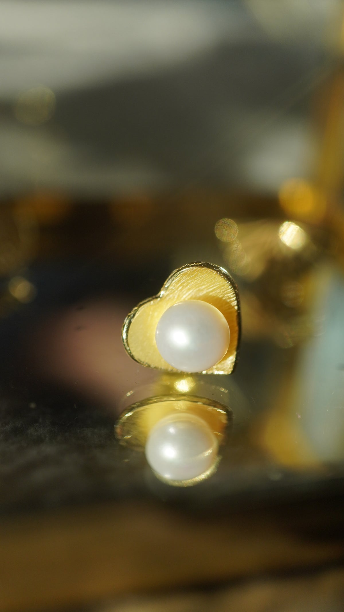 Pearl on Heart Küpe