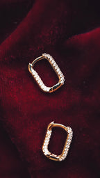 Taşlı Basic Küpe - 14k Gold