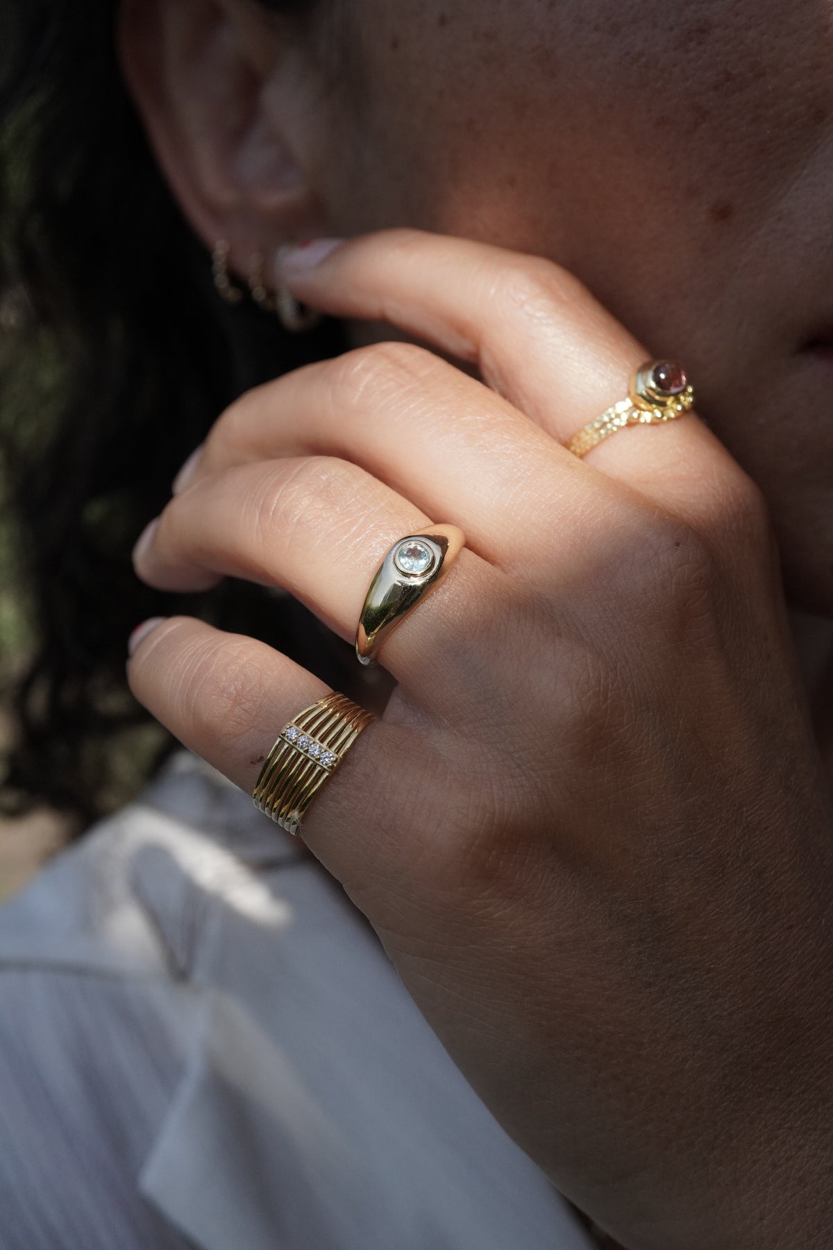 Aqua Yüzük - 14k Gold