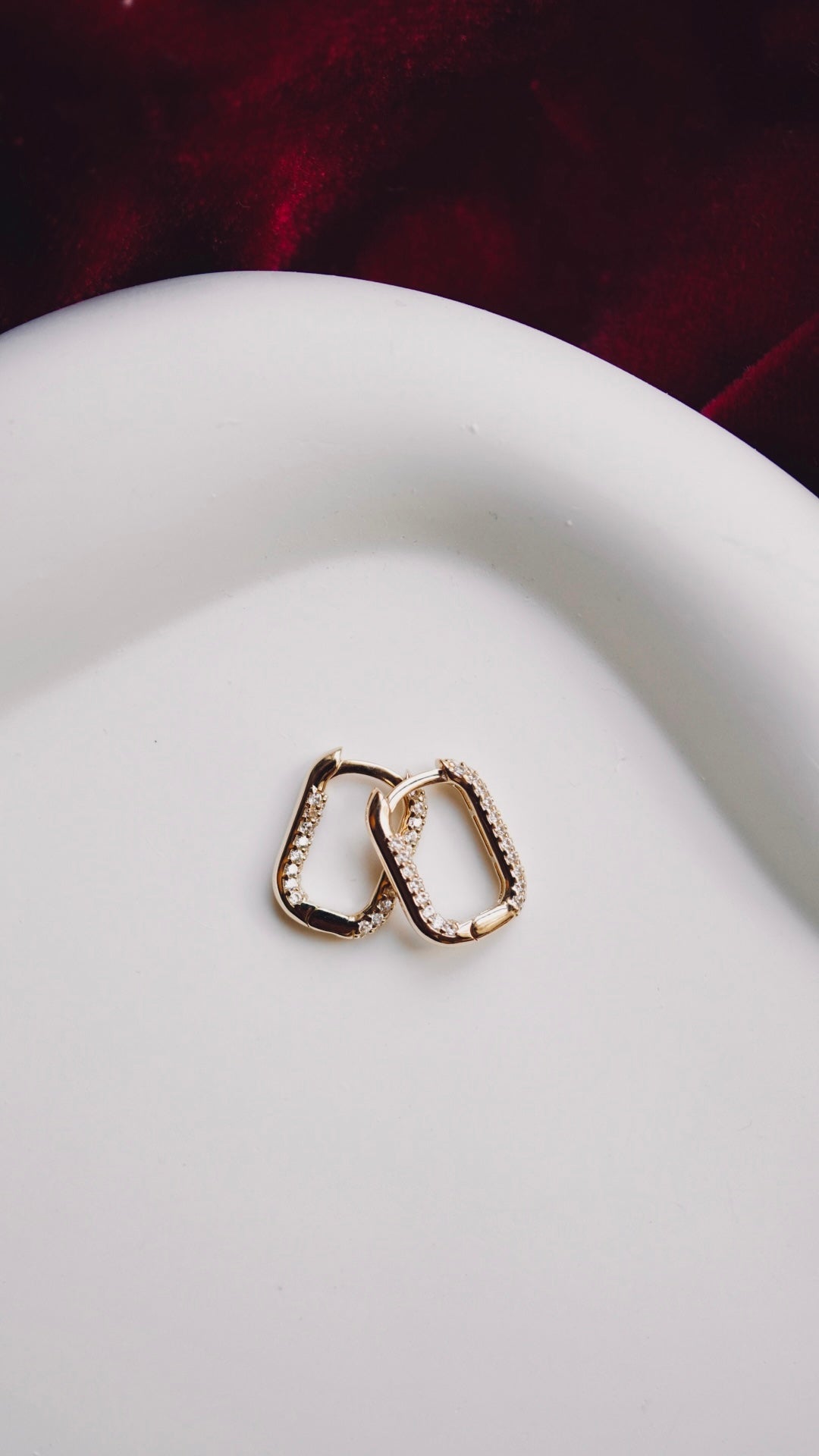 Taşlı Basic Küpe - 14k Gold